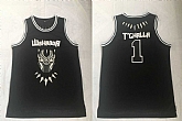 Black Panther Wakanda 1 T'Challa Black Stitched Movie Basketball Jersey,baseball caps,new era cap wholesale,wholesale hats